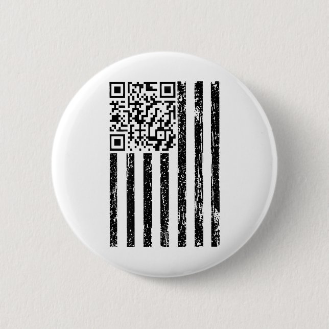 Funny Qr Scan Me President Dance Code Usa Flag _ Button (Vorderseite)
