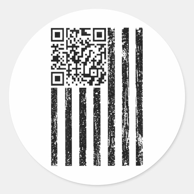 Funny Qr Scan Me President Dance Code Usa Flag _ Runder Aufkleber (Vorderseite)
