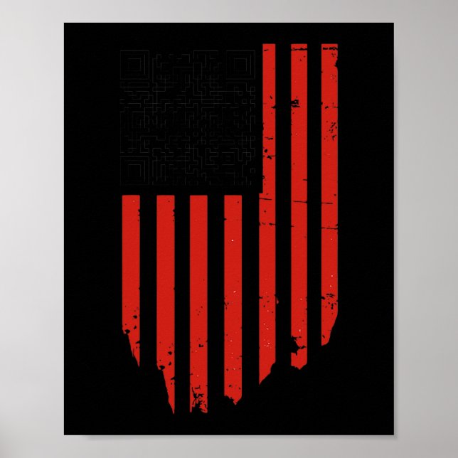 Funny Qr Trump tanzt Code rot und weiß Poster (Vorne)