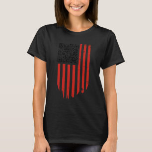 Funny Qr Trump tanzt Code rot und weiß T-Shirt