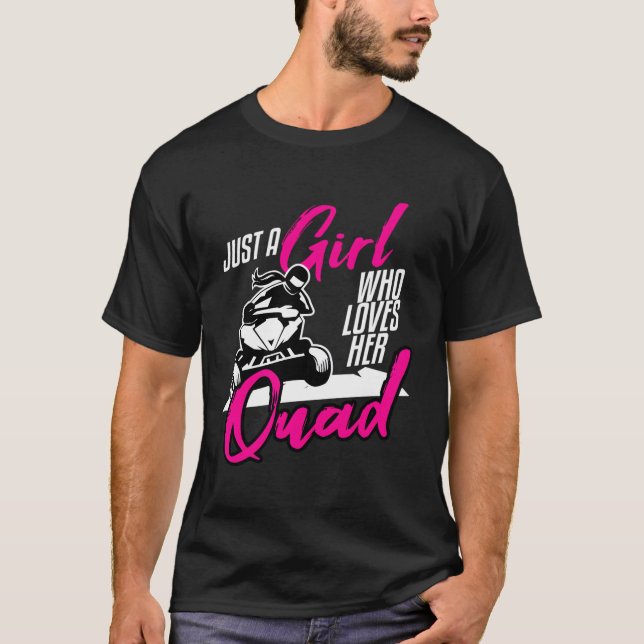 Funny Quad Atv Girl Four Wheeler Ride Dirty Women T-Shirt (Vorderseite)