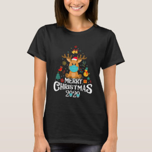 Funny Quarantine Christmas 2020 Tree Deer Mask Cos T-Shirt
