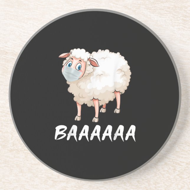 Funny Quarantine | Maske Sheep Trendy Geschenke Getränkeuntersetzer (Vorne)