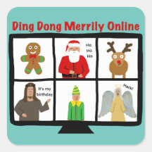 Funny quarantine zoom holiday sticker