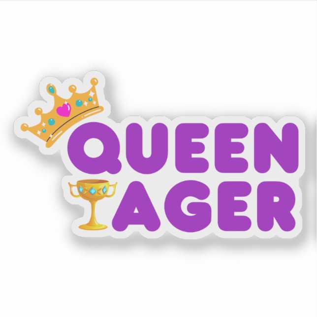 Funny Queen Ager mit Krone und Chalice Aufkleber (Vorderseite)