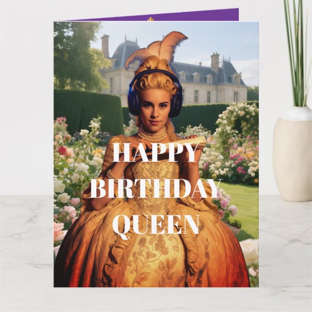 Funny Queen Birthday Card Karte (Vorderseite)