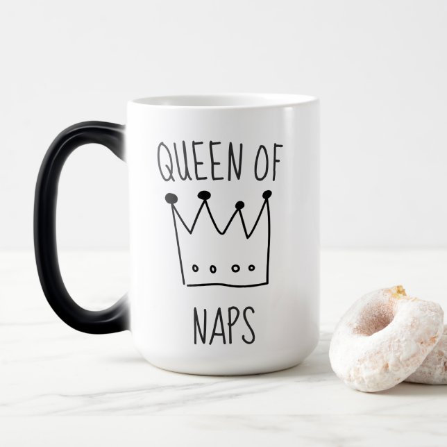 Funny Queen of Nickerchens Crown  Verwandlungstasse (Mit Donut)
