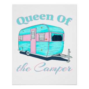 Funny Queen of the Camper RV Poster
