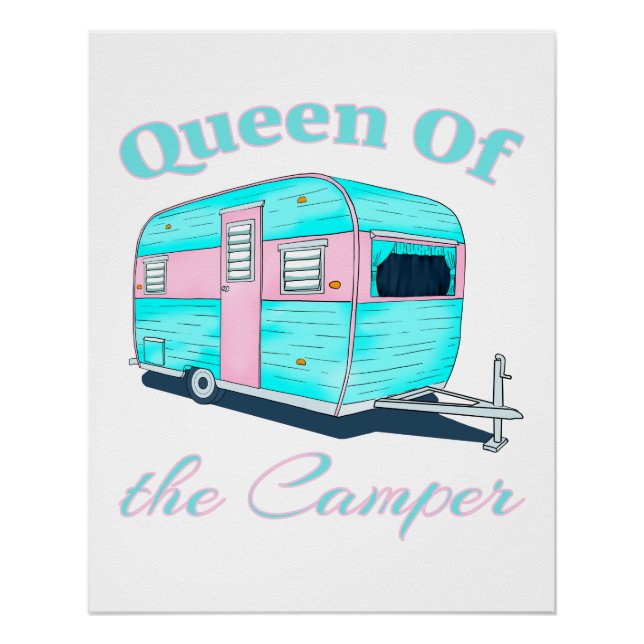 Funny Queen of the Camper RV Poster (Vorderseite)