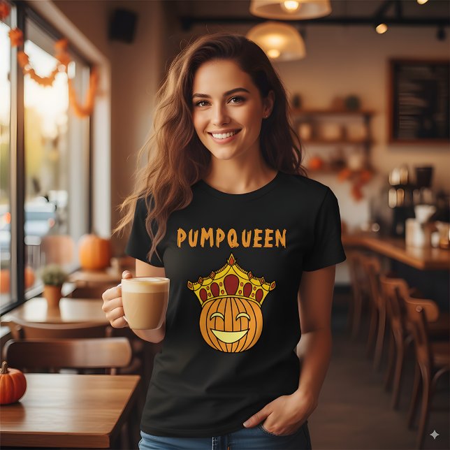 Funny Queen Pumpkin Pub Couple Halloween Kostüm T-Shirt (Von Creator hochgeladen)