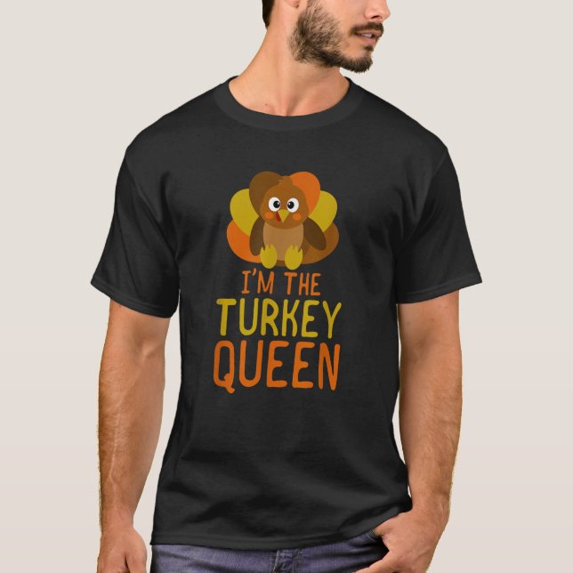Funny Queen Turkey Family Matching Erntedank T T-Shirt (Vorderseite)