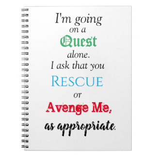 Funny Quest Notebook Notizblock