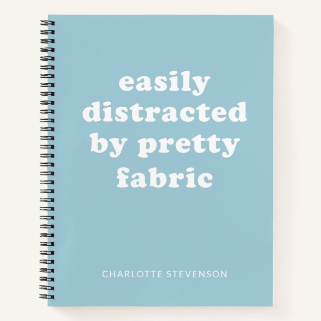 Funny Quilter Fabric Zitat Personalisierter Name B Notizbuch (Vorderseite)