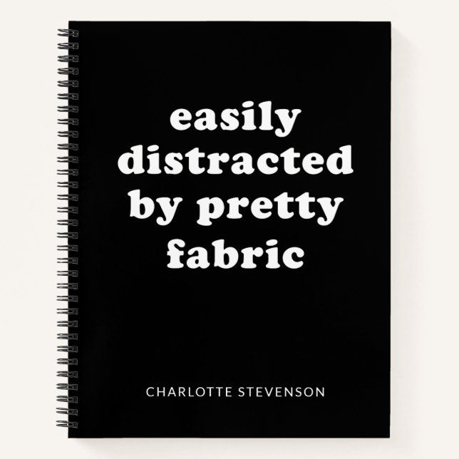 Funny Quilter Fabric Zitat Personalisierter Name S Notizbuch (Vorderseite)