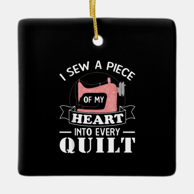 Funny Quilters Geschenke Keramikornament (Vorderseite)