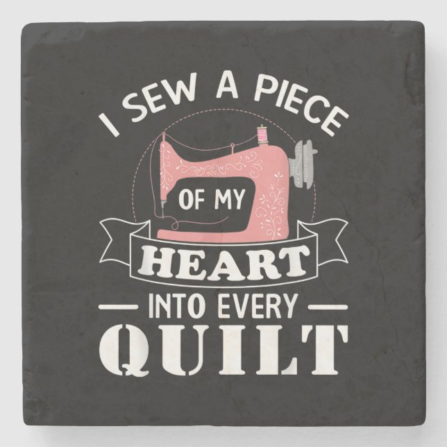 Funny Quilters Geschenke Steinuntersetzer (Vorderseite)