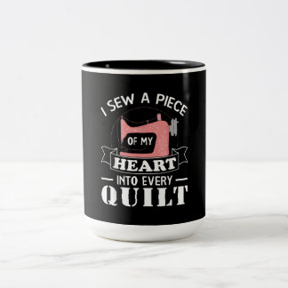 Funny Quilters Geschenke Zweifarbige Tasse