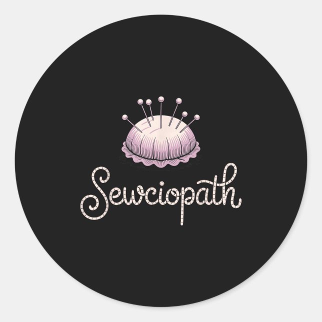 Funny Quilting Design For Men Women Sewing Sew Qui Runder Aufkleber (Vorderseite)