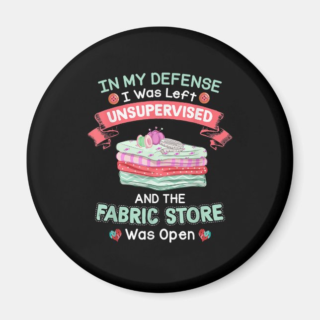 Funny Quilting Fabric Quilters Magnet (Vorne)