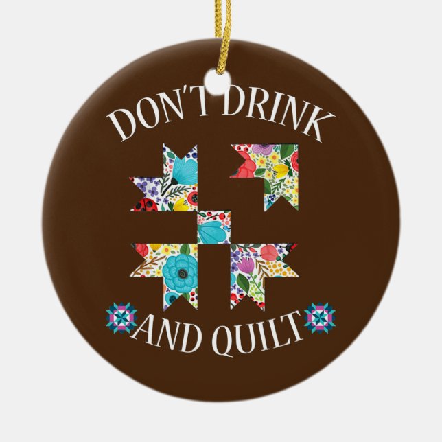 Funny Quilting Sewing Quilt Quilter Ohrts Keramik Ornament (Vorne)