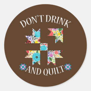 Funny Quilting Sewing Quilt Quilter Ohrts Runder Aufkleber