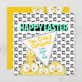 Funny Quirky "Happy Oaster You Crazy Chickens" | Feiertagskarte