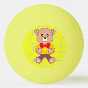 Funny Quirky Niedlich Bowtie Bär YellowPing Pong B Tischtennisball