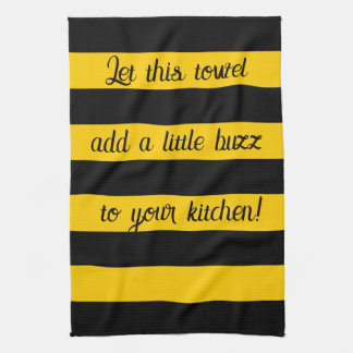 Funny Quote Bees Classic Bumble Bees Stripes Geschirrtuch