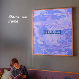 Funny Quote Camouflage Pastel Blue Abstrakt Poster