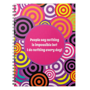 Funny Quote Circle Notebook Notizblock