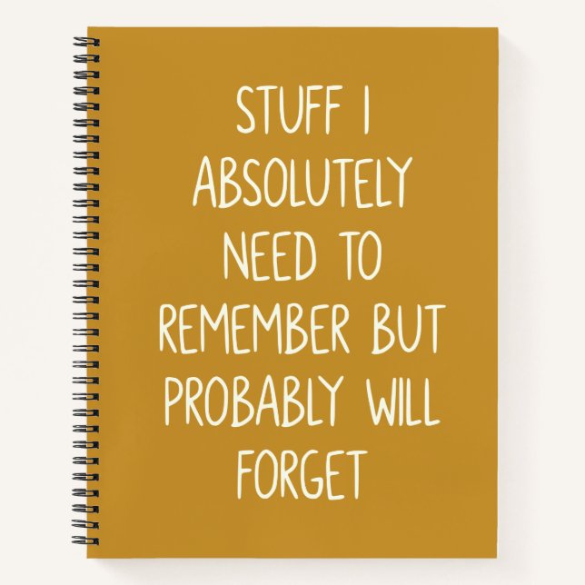 Funny Quote for Forgetful People To Do List Yellow Notizbuch (Vorderseite)