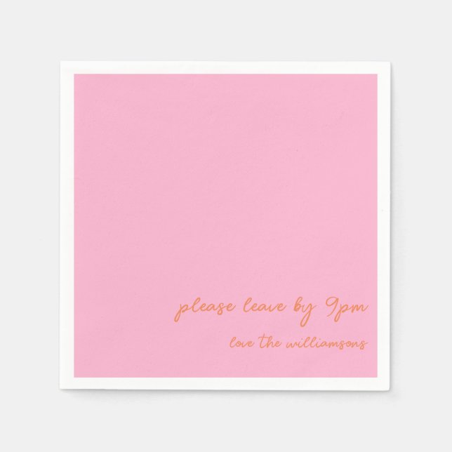 Funny Quote Introvert Humor Custom Pink Orange Serviette (Vorderseite)