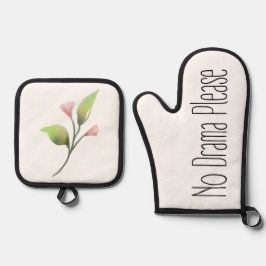 Funny Quote No Drama Please Decor For Home Ofenhandschuh & Topflappen-Set