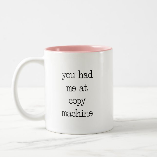 Funny Quote Office-Sprichwort, das Sie mir vorgest Zweifarbige Tasse (Links)