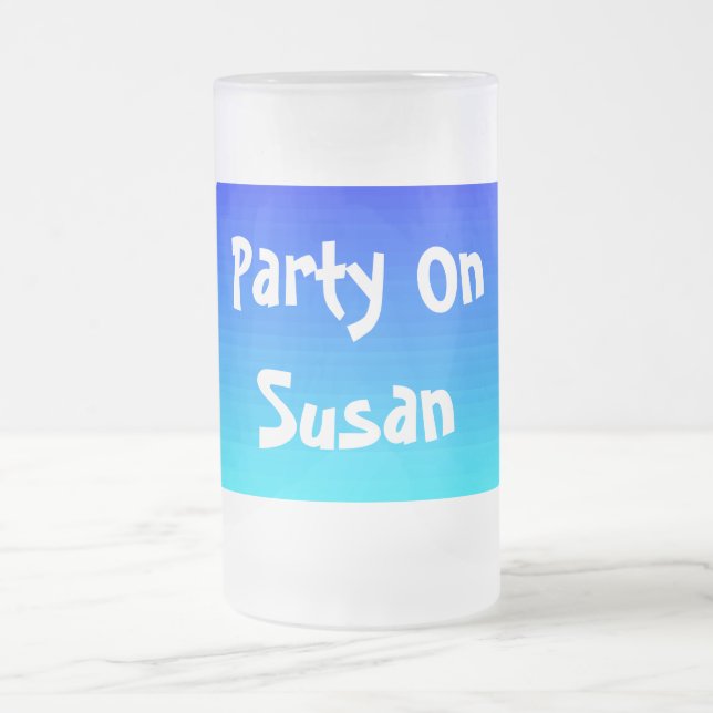Funny Quote Party für Ihren Namen Blended Blue Mattglas Bierglas (Mittel)