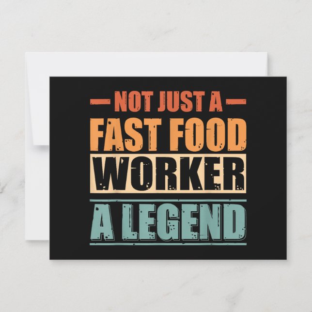 Funny Quote Retro Fast Food Worker Save The Date (Vorderseite)