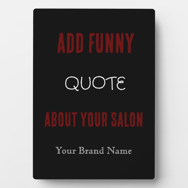 Funny Quote Salon Gold Black Plaque Fotoplatte (Vorderseite)