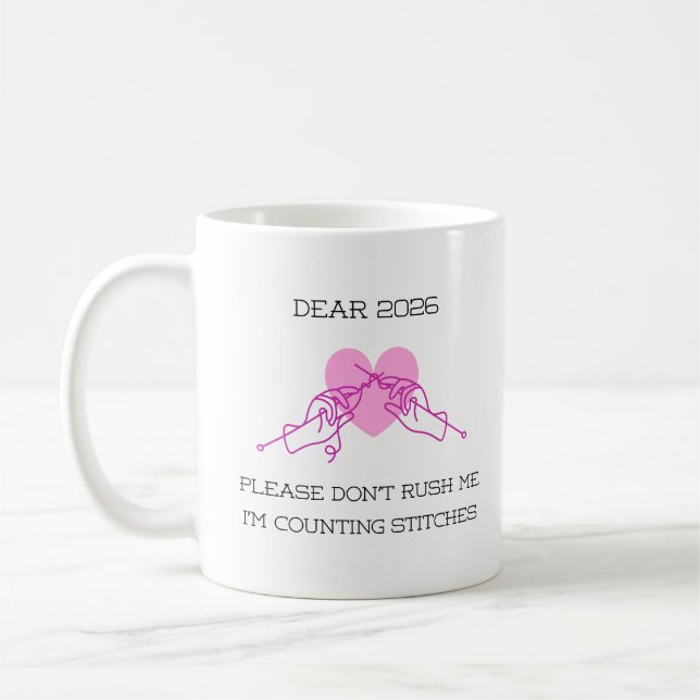 Funny Quote with Heart & knitting needles Mug   Kaffeetasse (Links)