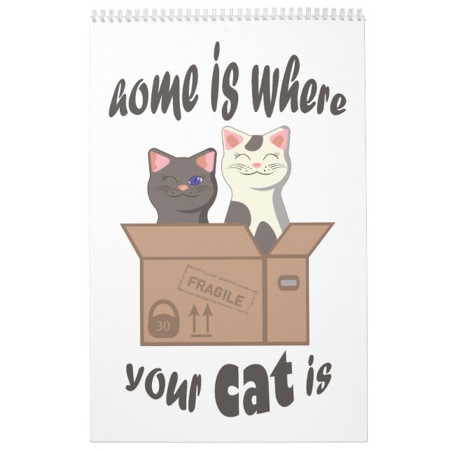 Funny quote Zuhause ist, wo Ihre Katze ist Kalender (Titelbild)