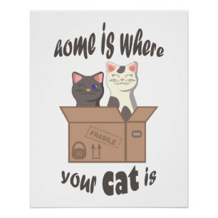 Funny quote Zuhause ist, wo Ihre Katze ist Poster