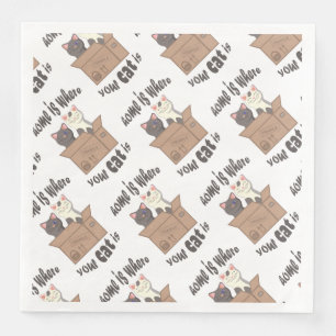 Funny quote Zuhause ist, wo Ihre Katze ist Serviette