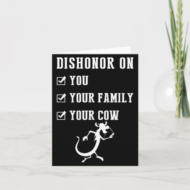 Funny Quotes Dishonor On Your Cow S  Karte (Vorderseite)