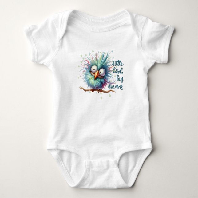 Funny Quotes Funny Quirky Whimsical Bird Baby Strampler (Vorderseite)