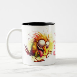 Funny Quotes Funny Quirky Whimsical Bird Zweifarbige Tasse