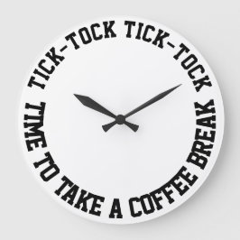 Funny Quotes Kaffeepause Weiße Runde Große Wanduhr