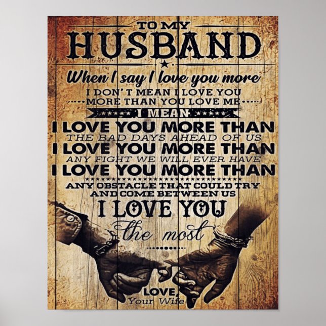 Funny Quotes To Husband Gift For Your Man Poster (Vorne)
