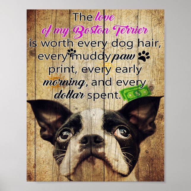 Funny Quotes über Boston Terrier Gegenwart Poster (Vorne)