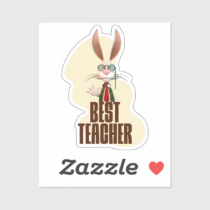 Funny Rabbit Best Teacher Aufkleber