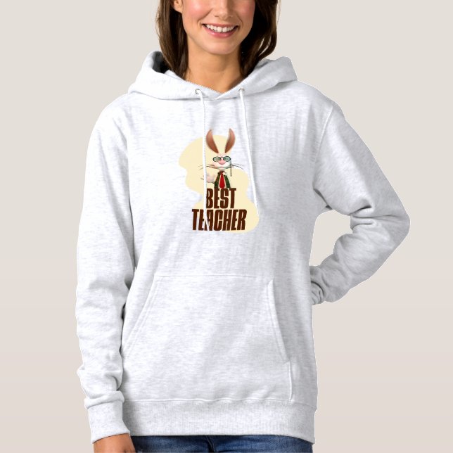 Funny Rabbit Best Teacher Hoodie (Vorderseite)