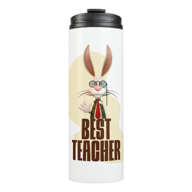 Funny Rabbit Best Teacher Thermosbecher (Vorderseite)